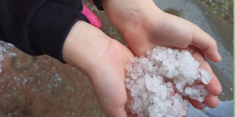 В Рыбновском районе выпал крупный град