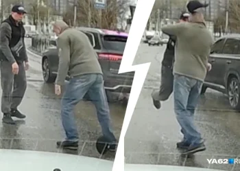 Водитель избил пешехода в Рязани после проезда на красный