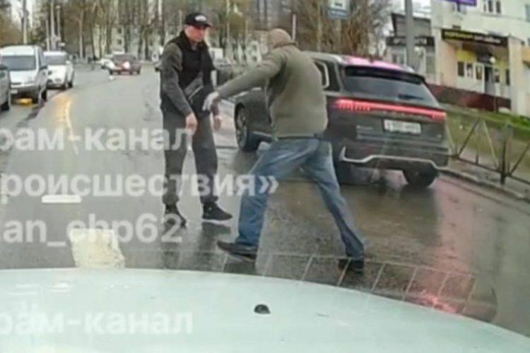 В Рязани водитель чуть не сбил пенсионера, а потом напал на него