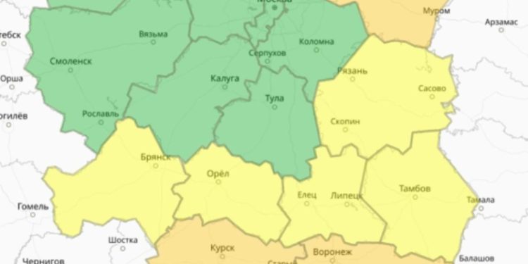 Рязанские метеорологи объявили желтый уровень опасности
