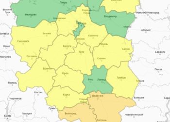 В Рязанской области действует желтый уровень погодной опасности