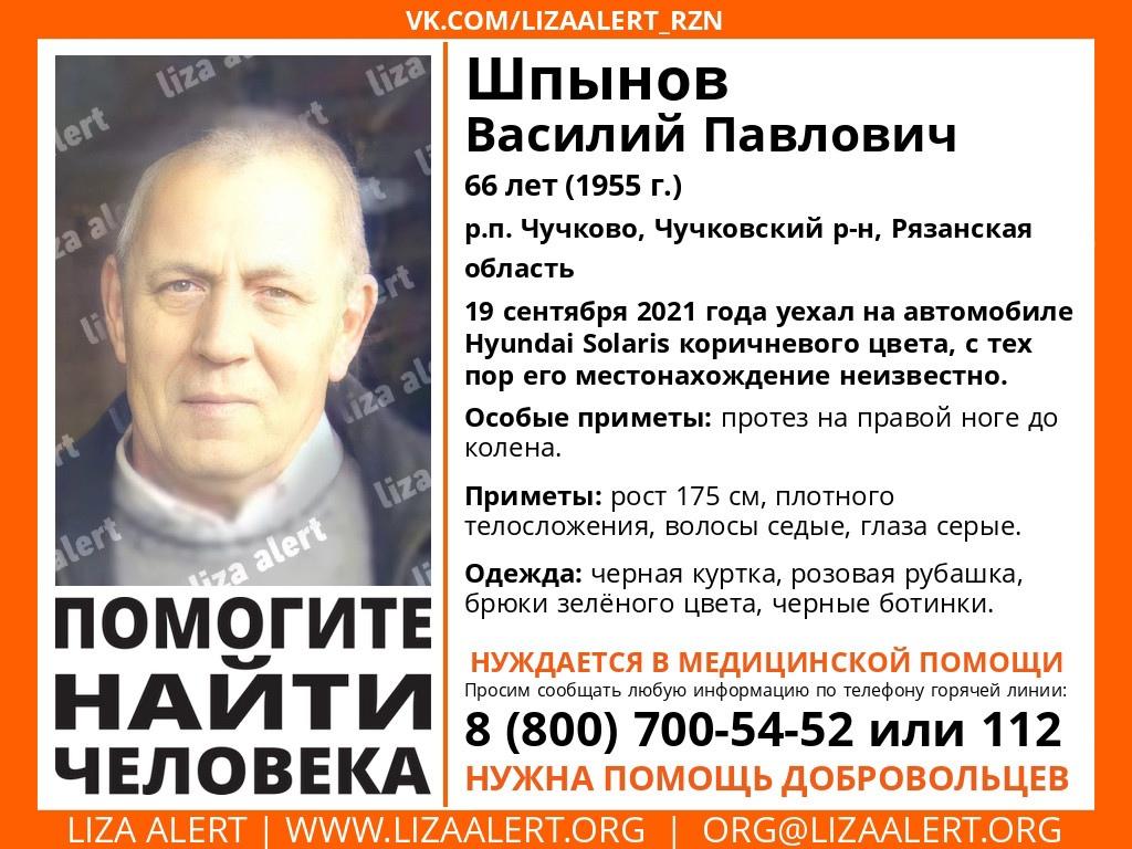 В Чучковском районе пропал 66-летний мужчина