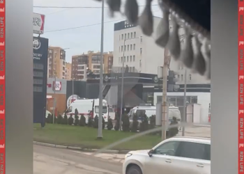 В Рязани на Солотчинском шоссе засняли скопление машин экстренных служб