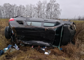 При опрокидывании легковушки в Старожиловском районе пострадала 66-летняя женщина