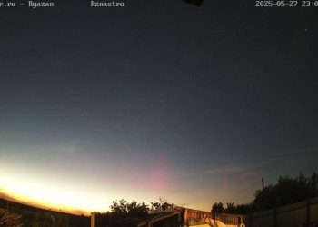 Над Рязанской областью запечатлели северное сияние