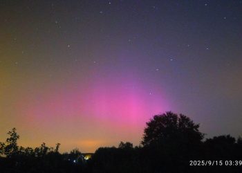 Над Рязанской областью в ночь на 15 сентября запечатлели северное сияние