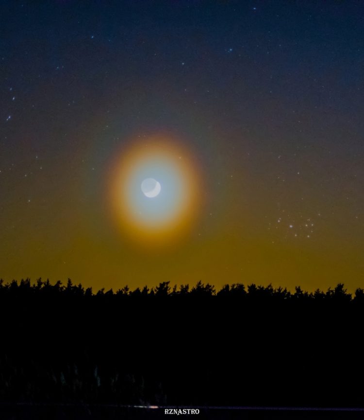 Рязанские астрономы засняли на Ласковом озере лунный венец