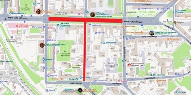 С 21 июля в центре Рязани перекроют движение транспорта