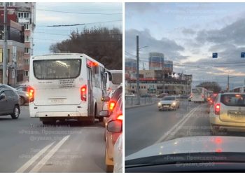 В Рязани маршрутчик пересек две сплошные на автодороге В Рязани маршрутчик пересек две сплошные на автодороге