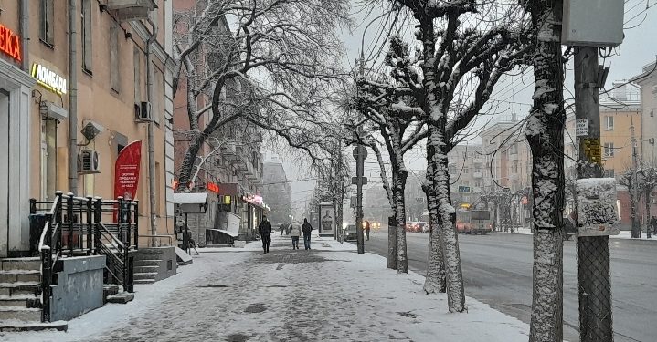 Рязань накрыл снегопад вечером 2 марта