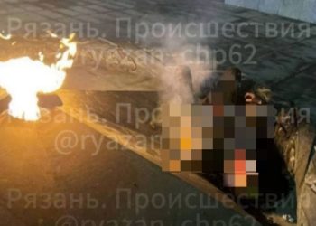 На рязанской площади Победы сгорел человек