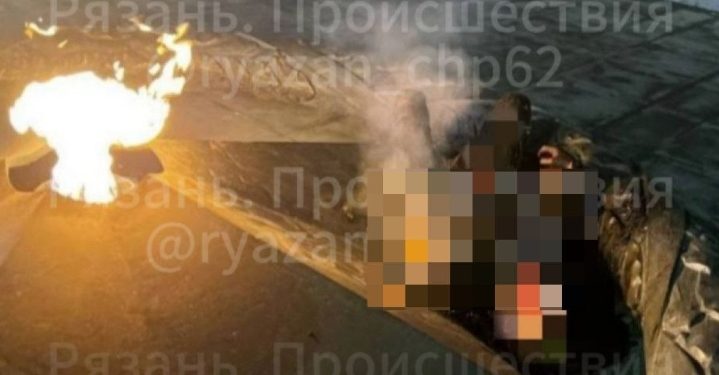 На рязанской площади Победы сгорел человек