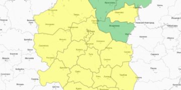 Рязанскую область накрыл желтый уровень погодной опасности