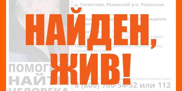 Пропавшего под Рязанью 70-летнего мужчину нашли живым